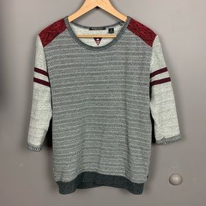 Scotch and Soda Red and Grey Stripe Sweater